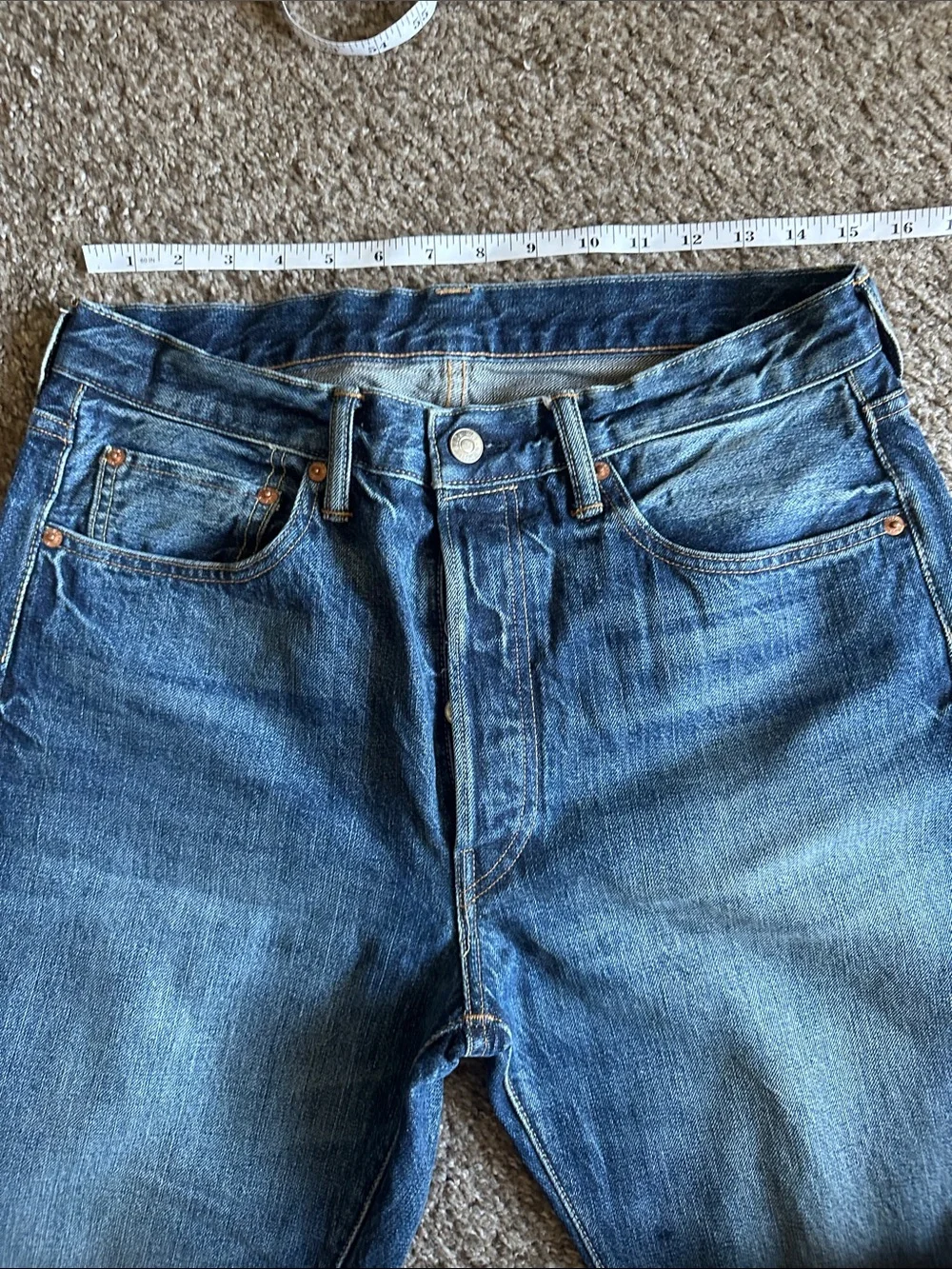 3 Buck Mason Cowboy Cut Loomstate Selvedge Jeans - 32x34 - USA - Picture 12 of 13